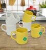 White And Yellow 100ml Hancrafted Ceramic (Set of 6) Tea Cups