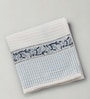 Hand Block Printed 100% Pure Cotton Floral Blue 240 GSM Super Absorbent 1 Hand and 1 Bath Towel Set