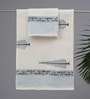 Hand Block Printed 100% Pure Cotton Floral Blue 240 GSM Super Absorbent 1 Hand and 1 Bath Towel Set