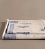 Hand Block Printed 100% Pure Cotton Floral Offwhite & Blue 240 GSM Super Absorbent 1 Hand & 1 Bath Towel Set