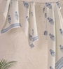 Hand Block Printed 100% Pure Cotton Floral Offwhite & Blue 240 GSM Super Absorbent 2 Hand & 1 Bath Towel Set