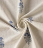 Hand Block Printed 100% Pure Cotton Floral Offwhite & Blue 240 GSM Super Absorbent 2 Hand & 1 Bath Towel Set