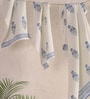 Hand Block Printed 100% Pure Cotton Floral Offwhite & Blue 240 GSM Super Absorbent 2 Hand & 2 Bath Towel Set