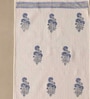 Hand Block Printed 100% Pure Cotton Floral Offwhite & Blue 240 GSM Super Absorbent 2 Hand Towels