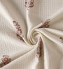 Hand Block Printed 100% Pure Cotton Floral Offwhite & Peach 240 GSM Super Absorbent 1 Hand & 1 Bath Towel Set