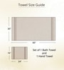 Hand Block Printed 100% Pure Cotton Floral Offwhite & Peach 240 GSM Super Absorbent 1 Hand & 1 Bath Towel Set