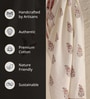 Hand Block Printed 100% Pure Cotton Floral Offwhite & Peach 240 GSM Super Absorbent 1 Hand & 1 Bath Towel Set
