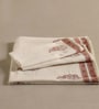 Hand Block Printed 100% Pure Cotton Floral Offwhite & Peach 240 GSM Super Absorbent 2 Hand & 1 Bath Towel Set