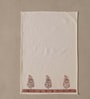 Hand Block Printed 100% Pure Cotton Floral Offwhite & Peach 240 GSM Super Absorbent 2 Hand Towels