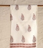 Hand Block Printed 100% Pure Cotton Floral Offwhite & Peach 240 GSM Super Absorbent Bath Towels