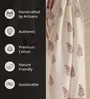 Hand Block Printed 100% Pure Cotton Floral Offwhite & Peach 240 GSM Super Absorbent Bath Towels