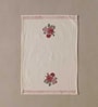 Hand Block Printed 100% Pure Cotton Floral Offwhite & Pink 240 GSM Super Absorbent 2 Hand Towels