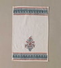 Hand Block Printed 100% Pure Cotton Floral Peach & Teal 240 GSM Super Absorbent  2 Hand Towels