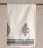Hand Block Printed 100% Pure Cotton Floral Peach & Teal 240 GSM Super Absorbent  Bath Towels
