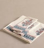 Hand Block Printed 100% Pure Cotton Floral Peach & Teal 240 GSM Super Absorbent 1 Hand & 1 Bath Towel Set