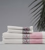 Hand Block Printed 100% Pure Cotton Floral Pink 240 GSM Super Absorbent  2 Hand & 2 Bath Towel Set  Towel Set