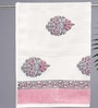 Hand Block Printed 100% Pure Cotton Floral Pink 240 GSM Super Absorbent  Bath Towels