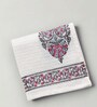 Hand Block Printed 100% Pure Cotton Floral Pink 240 GSM Super Absorbent 1 Hand and 1 Bath Towel Set