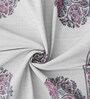 Hand Block Printed 100% Pure Cotton Floral Pink 240 GSM Super Absorbent 1 Hand and 1 Bath Towel Set