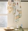Hand Block Printed 100% Pure Cotton Floral Rust & Mustardl 240 GSM Super Absorbent 2 Hand, 2 Face & 1 Bath Towel Set
