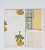 Hand Block Printed 100% Pure Cotton Floral Yellow 240 GSM Super Absorbent 1 Hand & 1 Bath Towel Set