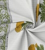 Hand Block Printed 100% Pure Cotton Floral Yellow 240 GSM Super Absorbent 2 Hand & 1 Bath Towel Set
