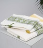 Hand Block Printed 100% Pure Cotton Floral Yellow 240 GSM Super Absorbent 2 Hand & 1 Bath Towel Set