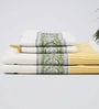Hand Block Printed 100% Pure Cotton Floral Yellow 240 GSM Super Absorbent 2 Hand & 2 Bath Towel Set
