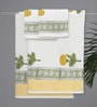 Hand Block Printed 100% Pure Cotton Floral Yellow 240 GSM Super Absorbent 2 Hand & 2 Bath Towel Set