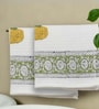 Hand Block Printed 100% Pure Cotton Floral Yellow 240 GSM Super Absorbent 2 Hand Towels