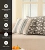 Hand Block Printed Cotton in Striped Charcoal and Off White (18x18inches) Cushion Covers