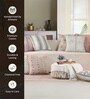Hand Block Printed Cotton in Striped Charcoal and Off White Set of 2 (18x18inches) Cushion Covers
