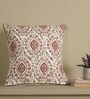 Hand Block Printed Cotton Ivory and Rust Set of 5 (18x18inches) Cushion Covers