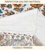 Purple Hand Block Printed Floral Kalamkari Queen Double Size Cotton Bedsheet With 2 Pillowcovers