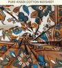 Purple Hand Block Printed Floral Kalamkari Queen Double Size Cotton Bedsheet With 2 Pillowcovers