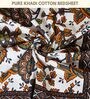 Green Hand Block Printed Floral Kalamkari Queen Double Size Cotton Bedsheet With 2 Pillowcovers