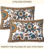 Purple Hand Block Printed Floral Kalamkari Queen Double Size Cotton Bedsheet With 2 Pillowcovers
