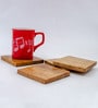 Hand Carved Brown Mango Wood (Set of 4) Table Coaster