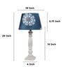 Hand Carved Ilumista Mangowood Table Lamp With French Floral Print Satin Shade