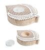 Hand-Carved Leaf Brown Colour Mdf T- Light Candle Holder Blocks