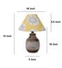 Hand Carved Mangowood Table Lamp With Mandala Print Satin Shade