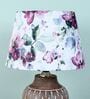 Hand Carved Mangowood Table Lamp With Cobra Saffron Print Satin Shade