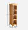 Ryce Hand Carved Bookshelf in Honey Finish