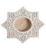 Hand-Carved Star Brown Colour Mdf (Set Of 4) T-Light Candle Holder Blocks