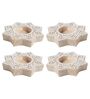 Hand-Carved Star Brown Colour Mdf (Set Of 4) T-Light Candle Holder Blocks