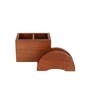 Hand Crafted Acacia Wood Chatai Cutlery & Tissue Holder Set