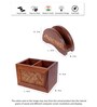 Hand Crafted Acacia Wood Chatai Cutlery & Tissue Holder Set