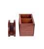 Hand Crafted Acacia Wood Chatai Cutlery & Tissue Holder Set
