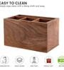 Hand Crafted Acacia Wood Chatai Four Part Spoon Holder/ Cutlery Holder/ Kitchen Caddy