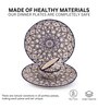 Hand Crafted Mehraab Blue Off-white Ceramic Small Dinner (Set of 4)